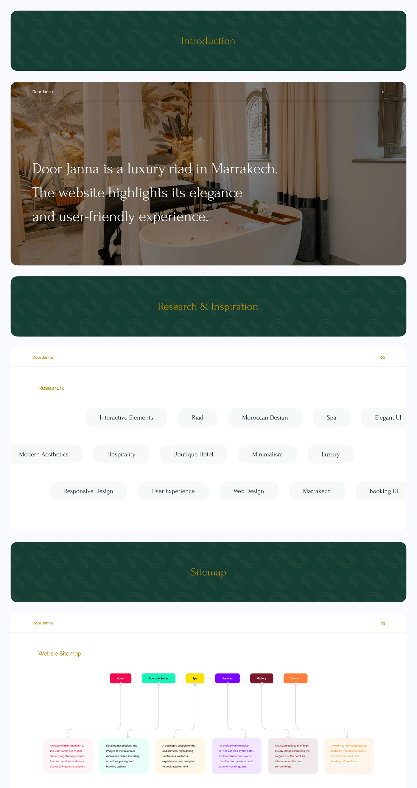 Door Janna luxury riad website design in Marrakech section 1 by Othmane Ej-jaddaa