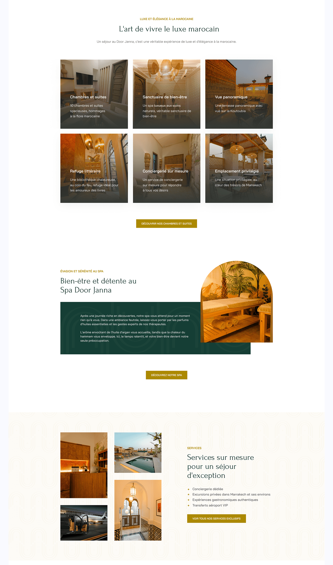 Door Janna luxury riad website design in Marrakech section 4 by Othmane Ej-jaddaa