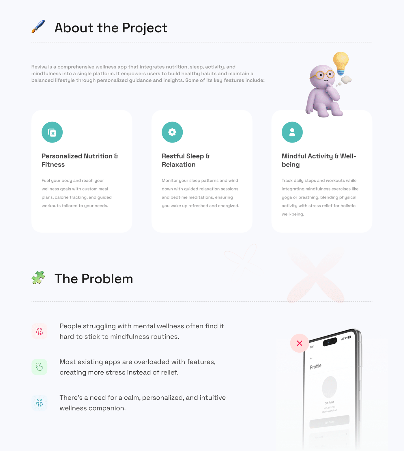Reviva holistic wellness app UI/UX case study section 2 by Othmane Ej-jaddaa